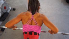 Worship the amazing back muscles of a Bikini Model