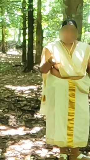Kerala Style Traditional Set Mundu, Girl Getting Naked Outdoor Exposing Her Sexy Nude Body.