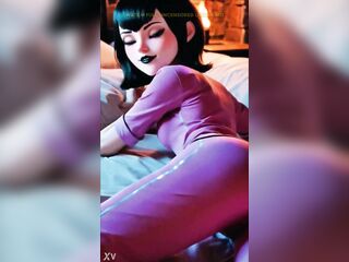 Mavis slides into her red pajamas, her gothic charm glowing even in the quiet of the night. The vampire princess shows a softer, tempting side hidden away from the castle walls…