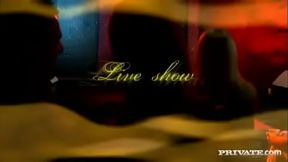 Lesbian Strippers Lick and Finger Their Pussies on Stage