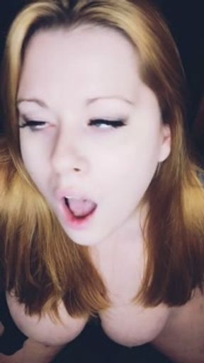 Slutty Stoner Cums Hard After Sucking Dildo
