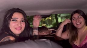 Curvy girl with big rack gets a three-way fuckfest