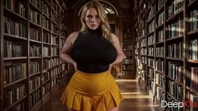 this modest, busty librarian sucked my huge dick(ai generated)