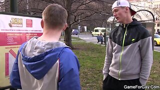 Picked up taxy driver takes gay cum in ass from behind