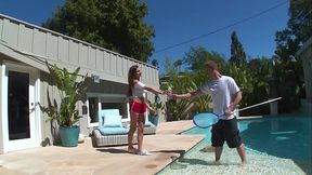 DON'_T FUCK MY step DAUGHTER - Latin Teen North Fucks Pool Man Bill Bailey