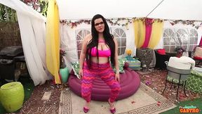 just chilling outdoors! cristi ann & angelina castro s dildo banging!