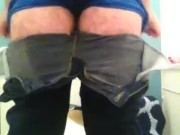 FTM Masturbating in Piss-Soaked Jeans