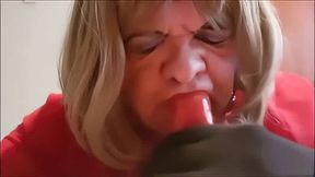 He covers my face and tits with his cum