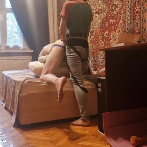 Anastasia Mistress strap on Sasha Earth destroy him ass big toy