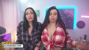 Arish Lamborghini Giulia Diamond Two Busty Babe Shares Big Cock. - Handjob