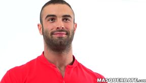 Buffed hottie Calvin shows us his amazing skills in masturbating