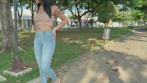 I pee in my gray jeans in public