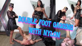 Dula & Gea: Double Foot Gagging with Nylon