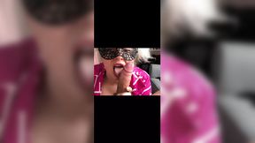 Deep-throated head bobbing with oversized mammaries