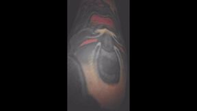 blonde femboy gets her white ass fucked bareback by a shemale with a big black cock at the gloryhole - studio dorian