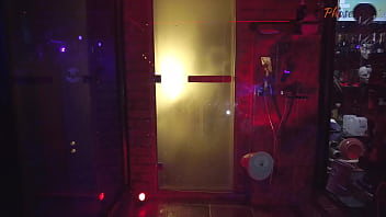 Foxy Slave In A Bar Wearing Black Pantyhose Fucking Herself With Dildo