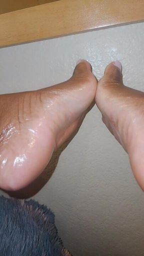 Oiled up foot teaser