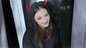 devil girl get fuck on halloween! creamy