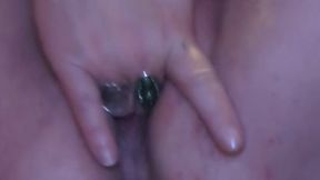 Lonely mature cougar wets her smooth pink pussy