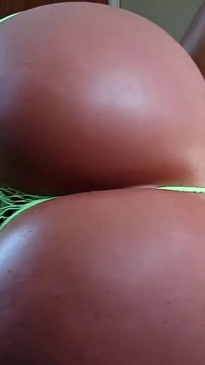 Ebony Booty in Green Lingerie (YL158)   Clip 1