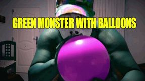 THE GREEN OGRE WITH BALLOONS