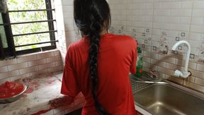 Indian Desi Stepsister-in-law, Cook Food Quickly, I Start Feeling Hungry, Have to Go on Low