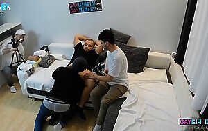 threesome bare with black german turk behind the scenes