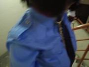 伪娘男娘警察衣服走廊自慰