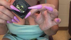 Redhead Girlfriend Greedy For Cum Rips Up Condoms With Sexy Long Pink Nails