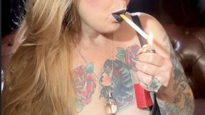 Marlboro reds - Black lips, Leather, Deep Inhales, Mouth Inhales, Mouth exhales, Coughing
