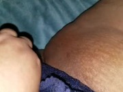 Rubbing my lace thongs on my pussy