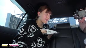 Tall Woman Car Blowjob Encounter Friend Ends with Facecum Inside
