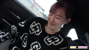 Tall Woman Car Blowjob Encounter Friend Ends with Facecum Inside