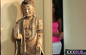 Chatty MILF Delilah Davis finally swallowed hard cock after body massage