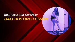 High heels and barefoot ballbusting lesson tutorial