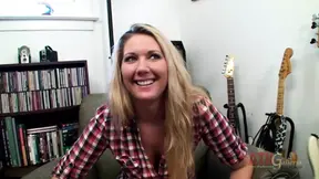 Hot blonde deep throats cock before riding it doggy style