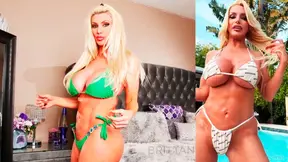 Beautiful blonde Brittany Andrews shows off her sexy body and wet pussy in a bikini