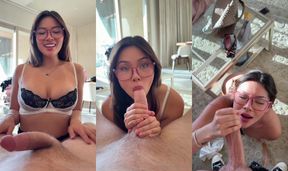 Jezzi.Xo Gives Messy Blowjob With Her Glasses On