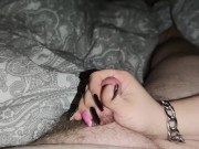 Handjob with black long nails *precum&cumblast*