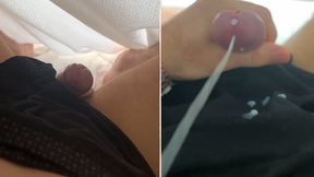 Secretly jerking off under the covers! I can be noticed at any moment!