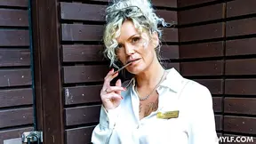 Hotel maid accepts stranger's wild offer and rides his cock in lingerie