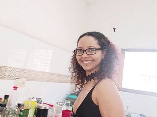 That babe asks me for milk and to smash her balls into my stepsister's biggest butt