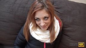 Amateur Slutty hottie accepts cash from hunter for chance to make BF cuckold