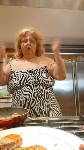 Cooking Pork chops for dinner and flashing as I cook