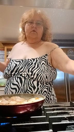 Cooking Pork chops for dinner and flashing as I cook