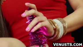 Christmas with Venus Lux's big cock solo jerk off session