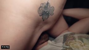 Explosive cumshot after rough sex with little Arden's bald pussy