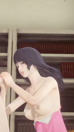 Memorable moment from &quot;Hentai Uncensored - Futanari cum in Shoko&#039;s face in library&quot;