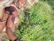 Kennie Jai walks in the park by the river cumpletely naked!