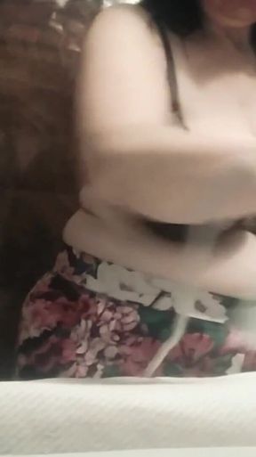 Stepmom, 57 Years Old, with Big Natural Tits, Irons Clothes and Has a Secret Video Call with Her Stepson.